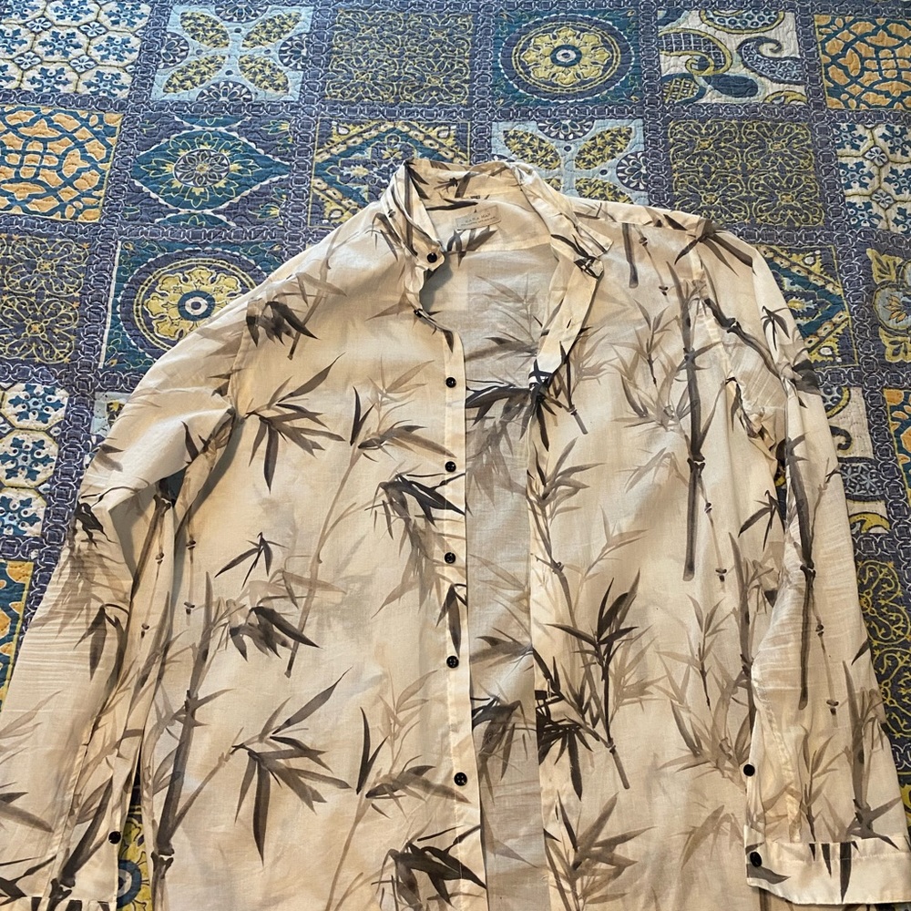 Long Sleeve Floral Button Down Print Shirt